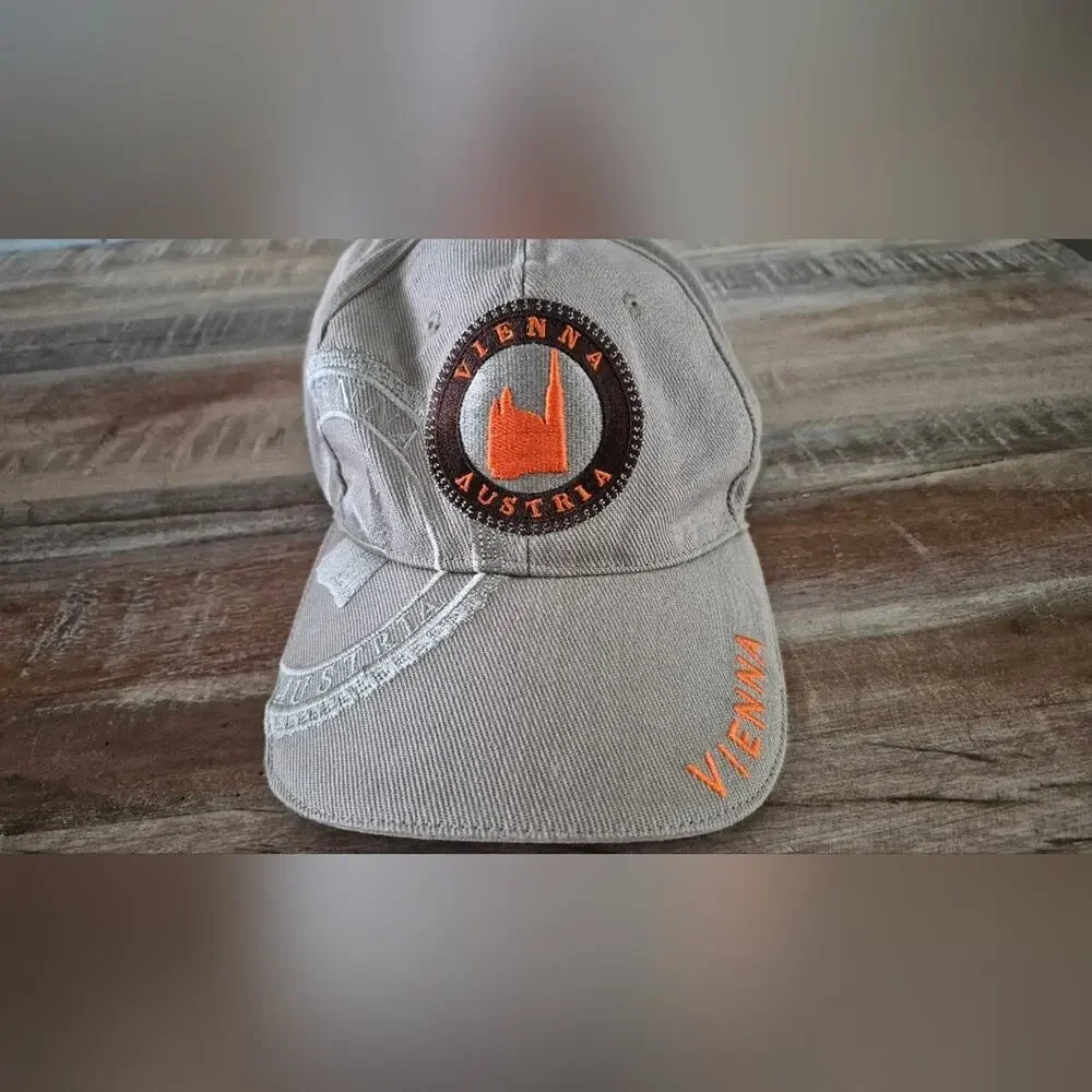 Vienna Austria Beige and Orange Cap 9
